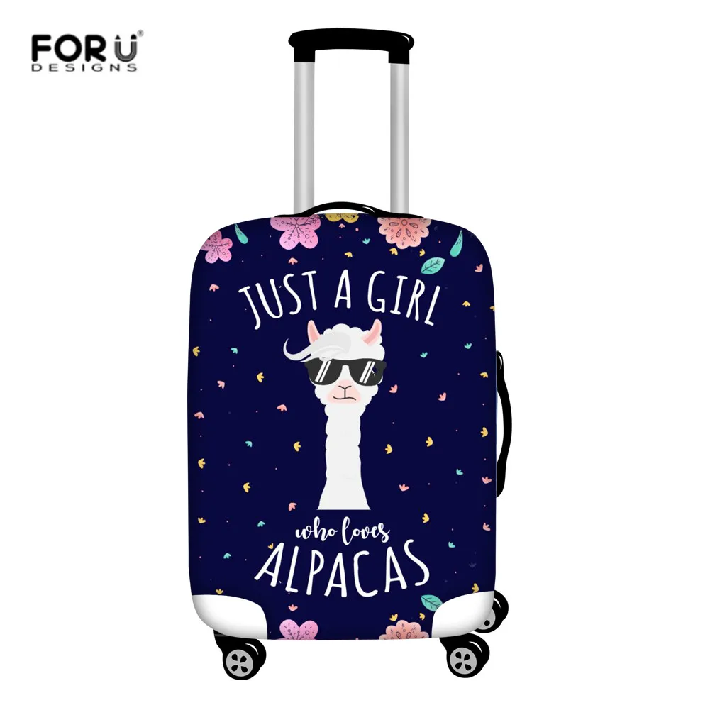 FORUDESIGNS/милый чехол для багажа с изображением животных альпаки, 2 шт., Эластичный Чемодан, защитная защита от пыли, чехол для путешествий, чехол для багажа - Цвет: HXA90