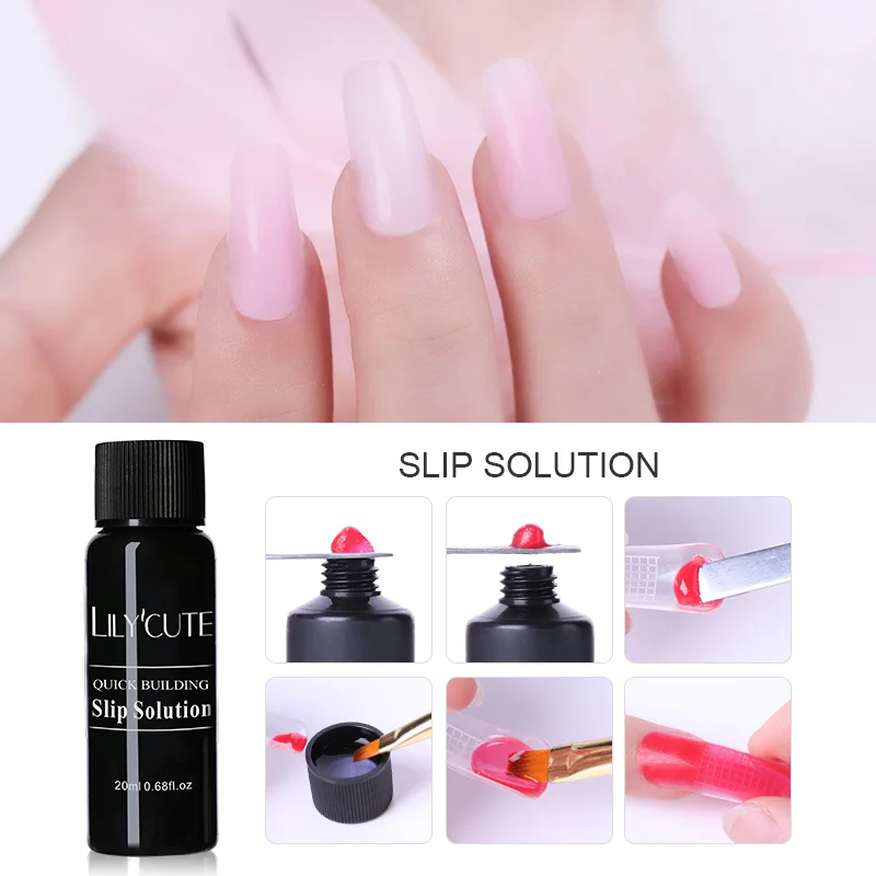 

LILYCUTE 20ml Slip Solution For Crystal Acrylic Nail UV Extension Builder LED Gel Finger Nail Extension Nails Art Tools