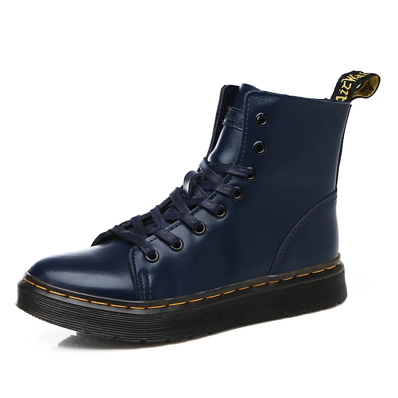 

35-45 New Brand Leather Ankle Boots Autumn Winter men Men's Boots White Motorcycle Boots Outdoor Working Snow Boots Men Shoes