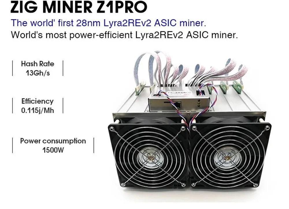 Новейший Шахтер ASIC Lyra2REv2 Dayun ZIG Miner Z1 Pro 13GH/S Mining MONA ORE XVG STAK VTC лучше Z1+ Antminer S9 S17 T17 Z11