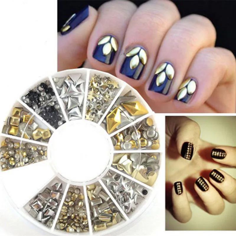 

240PCS Mixed Color Rhinestones 3D Nail Decoration Metal Studs Laser Rivet Beads Resin Jelly Gems UV Gel Nail Art Charms Manicure