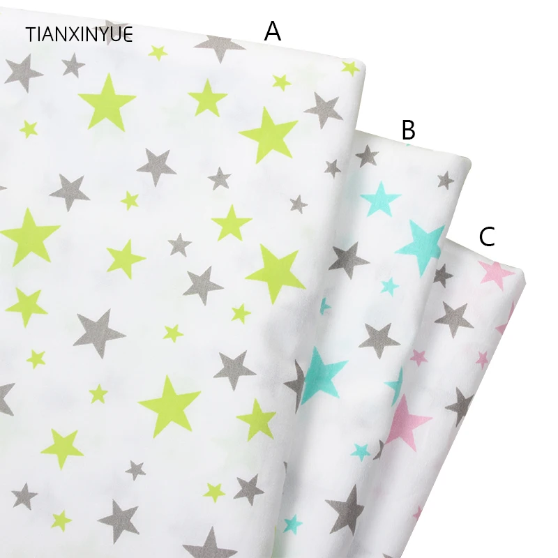 TIANXINYUE Star fabric Cotton Fabric Printed Patchwork Fabric For Tissue Patchwork Telas Sewing Baby Toy Bedding Quilting sheet