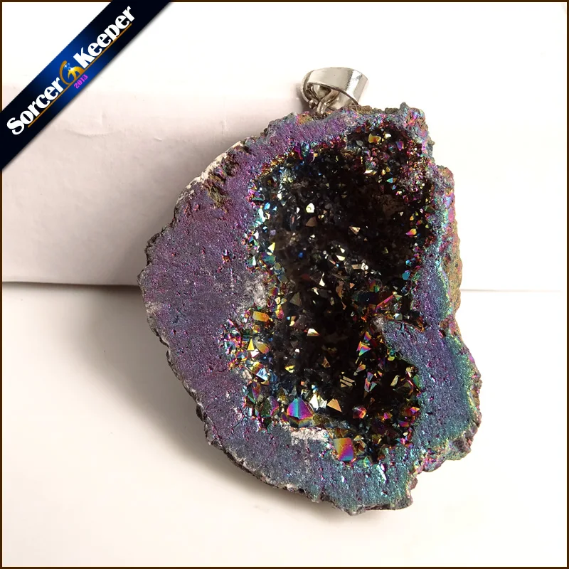Натуральное сырье минеральный кристалл Кулон Druzy падение Подвеска-маятник чакра Натуральный Камень Подвески для изготовления ювелирных