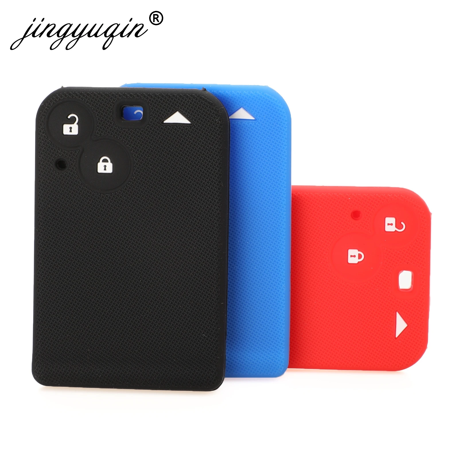 

jingyuqin 2 Buttons Remote Key Card Case for Renault Laguna Smart Car Key Cover Protective Holder