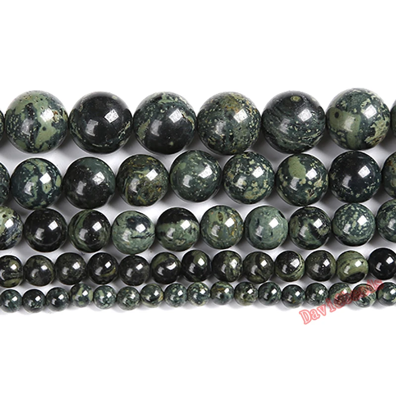 

Natural Stone Dark Green Malachite Round Loose Beads 15" Strand 4 6 8 10 12MM Pick Size For Jewelry Making