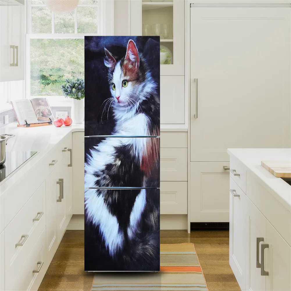 

Fridge Wallpaper Stickers Cats Pattern Opaque PVC Waterproof Refrigerator Decals 66CY