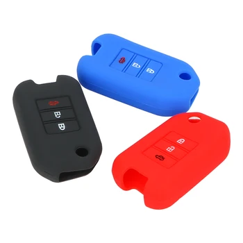 

LEEPEE Car Key Shell Car-styling Car Accessories Key Fob Shell 3 Buttons For Honda Civic HRV Accord CRV Silicone Car Key Cases
