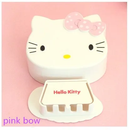 1 шт. анимированный держатель зубной щетки крючки hello kitty коробка для хранения клей аксессуары для ванной комнаты паста органайзер для зубной щетки контейнер - Цвет: Розовый