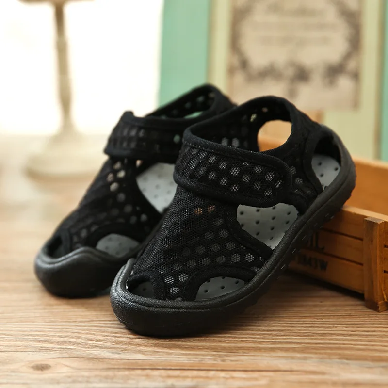 summer new Fashion girls boys shoes Net cloth children school Flat sandal sneakers sandy beach Super soft and comfortable