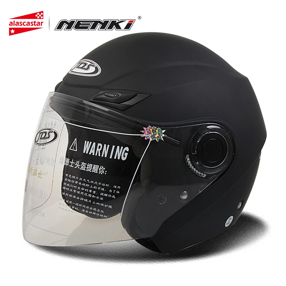 

NENKI Motorcycle Helmet Scooter Vintage Motorcycle Helmets Outdoor Sports Man and Woman Black Moto Open Face Helmet Half Helmets