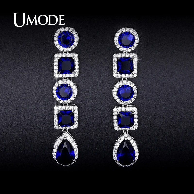 font b UMODE b font Crystal Dangle font b Earrings b font For Women Rhodium