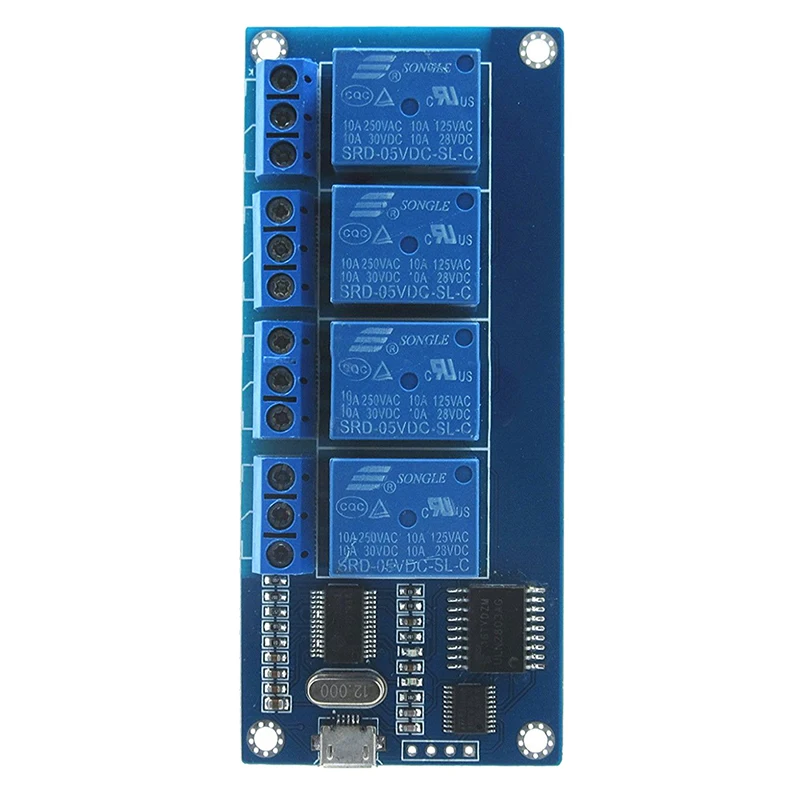 

4 way 5V relay control panel, indicator light, relay output USB interface