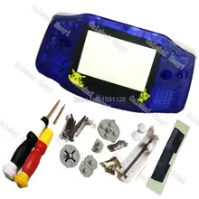 Кристально Синий Эльф мультфильм объектив пластиковый корпус на замену подходит для GameboyAdvance крышка Крест/Y отвертки игры Advance