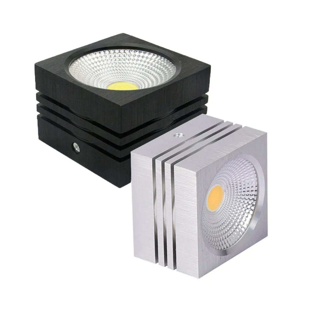

Led Spotlight dimmable COB Square Down Light Alum Led Ceiling Lights for living room Surface Mounted Black