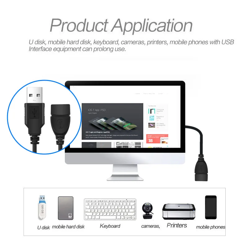 Kebidu USB кабель-удлинитель 3 м кабель для синхронизации данных USB 2,0 удлинитель скорость Расширение синхронизации данных кабель для ПК ноутбука клавиатура