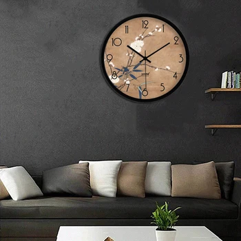 

12/14 Inch Classical Wall Hanging Clock Vintage Design for Living Room Decoration Crafts Needle Mute Movement 12 Hours Clocks