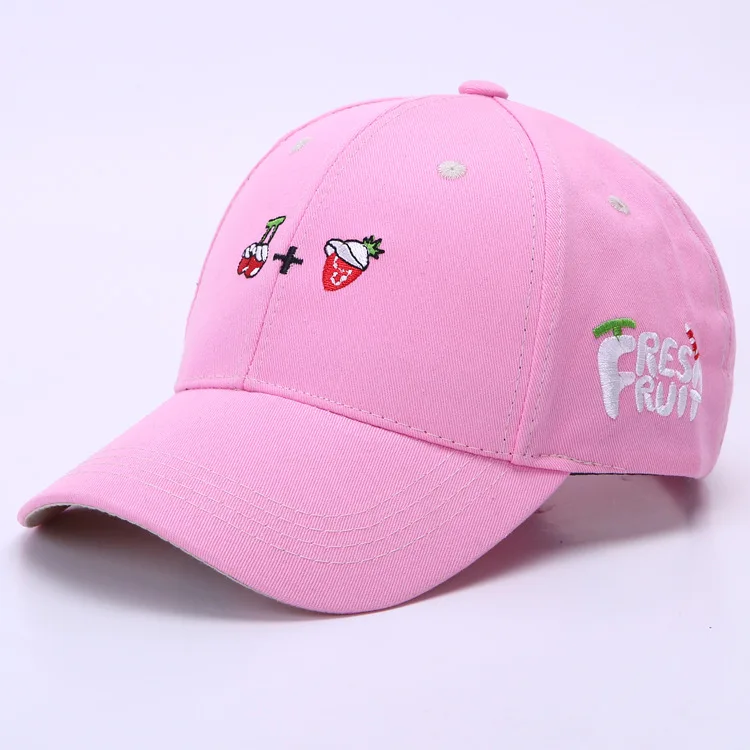 Korean Spring Summer Cap Trivial Love 3D Fruits Embroidery Hat Women ...