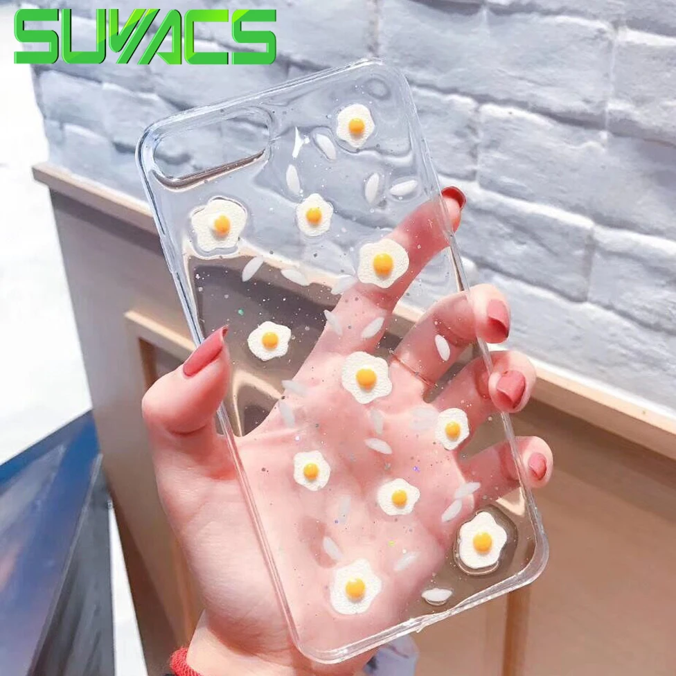 

SUYACS Phone Case For iPhone 6 6S 7 8 Plus X Case Beautiful Eggs Transparent Soft TPU Phone Cases Cover Fundas Shells Bag Coque