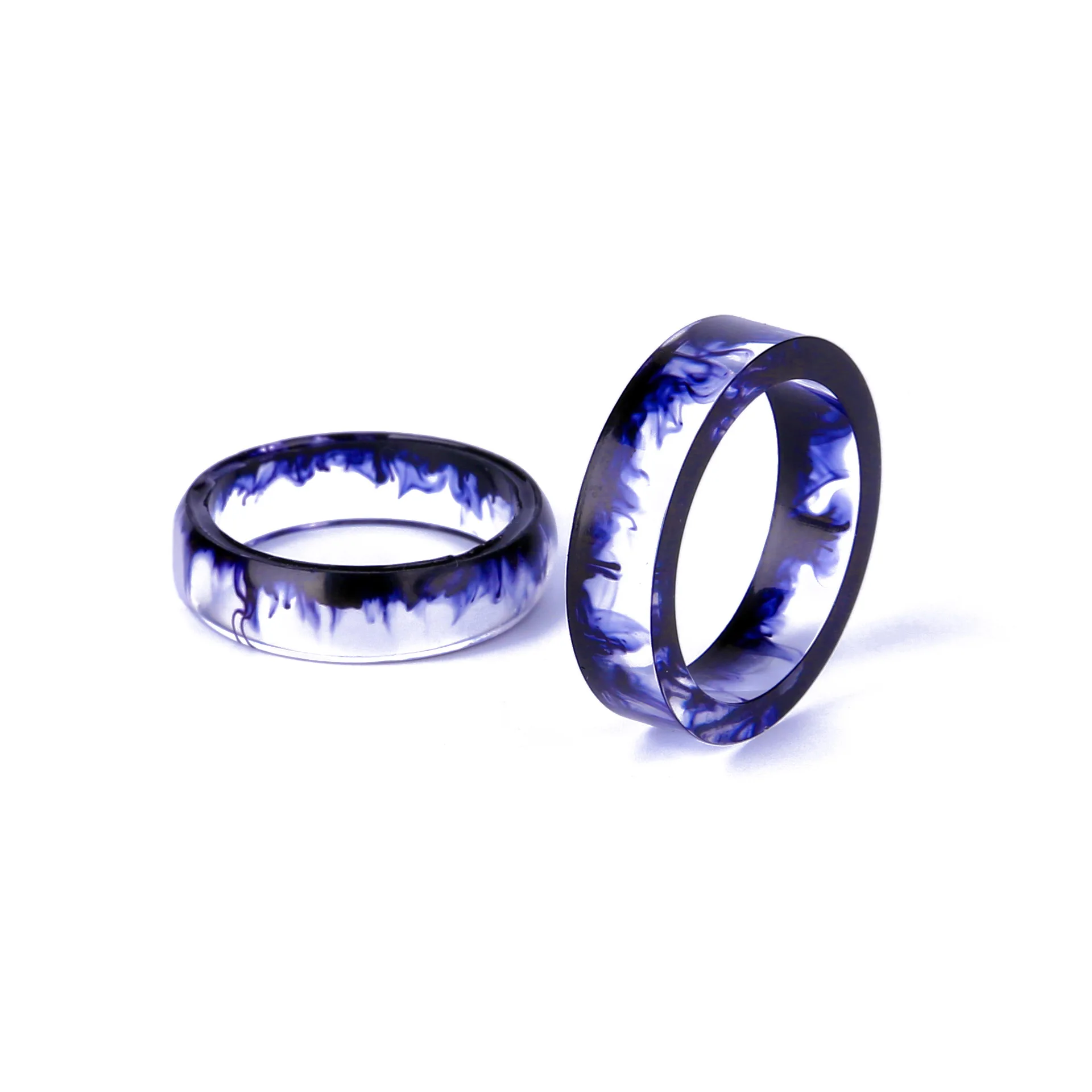 

Handmade Transparent Chinese Style Ink landscape Resin Ring Scenery Inside Black And White Women&Men Finger Knuckle Ring Fashion