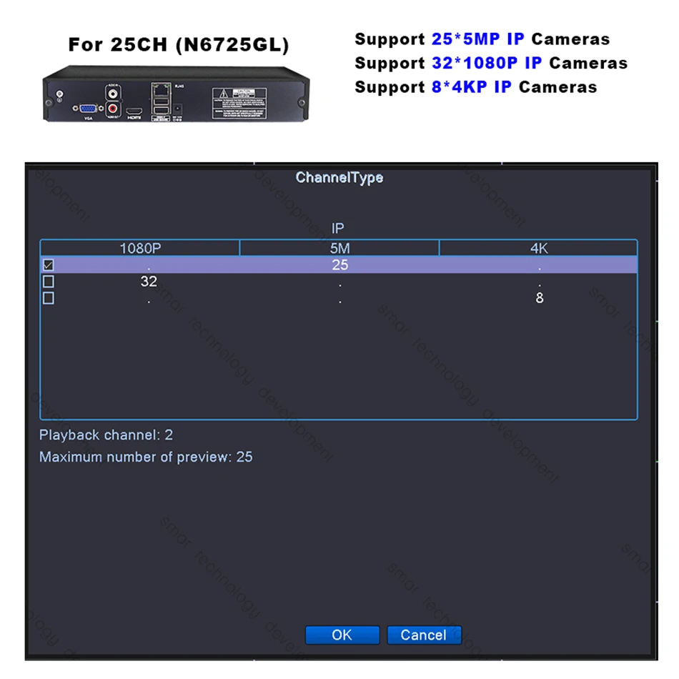 Smsuper HD 25CH 5MP CCTV NVR H.265/H.264 32 канала 1080P 8CH 4K сетевой видеорегистратор с 1CH аудио ONVIF XMEYE P2P бесплатно