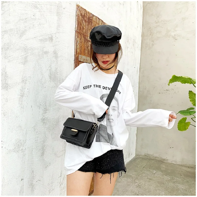 

Simple Women Fashion Flap Female Bag Box Small Square Package Quality PU Crossbody Bag Women Shoulder Messenger Bags Handbag Bag
