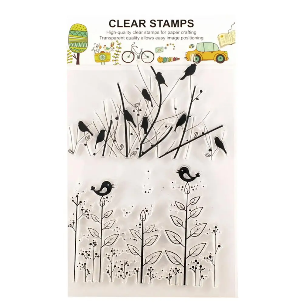 

Bird Tree Branch Silicone Transparent Clear Stamps For Scrapbooking Stamper DIY Scrapbook Cards Decor Tool