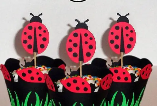 Ladybug Wedding Cupcake Toppers Birthday Food Picks Toothpick