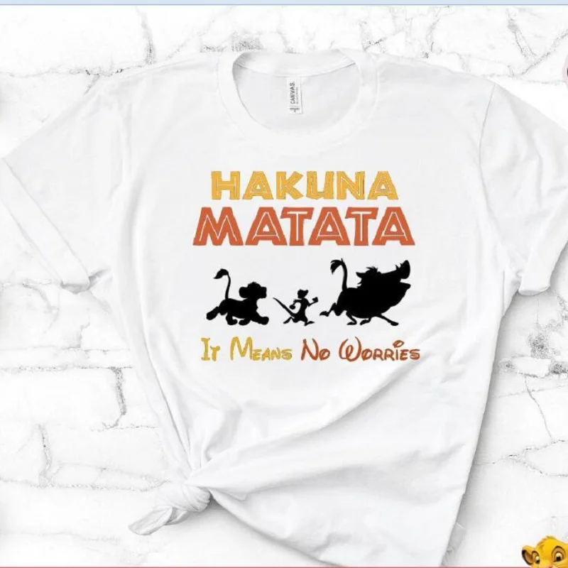 

Harajuku hakuna matata tshirt women female femme tee shirts funny girl t shirt letter Printed t-shirt grunge summer camiseta