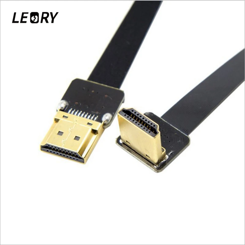 LEORY FPV 90 градусов HDMI тип A штекер Мужской HDTV FPC плоский кабель 0 1 м/0 2 5 м для
