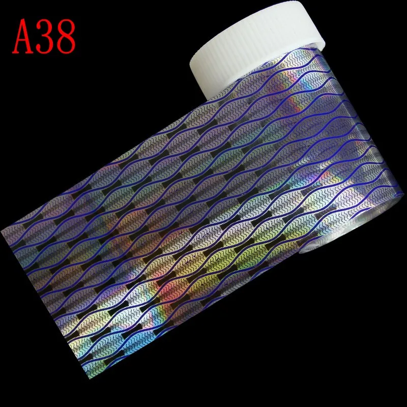 100*4 см многоцветный градиент зеленый мраморный узор абсолютно новая переводная наклейка из фольги для ногтей наклейки для украшения ногтей A40 - Цвет: A38