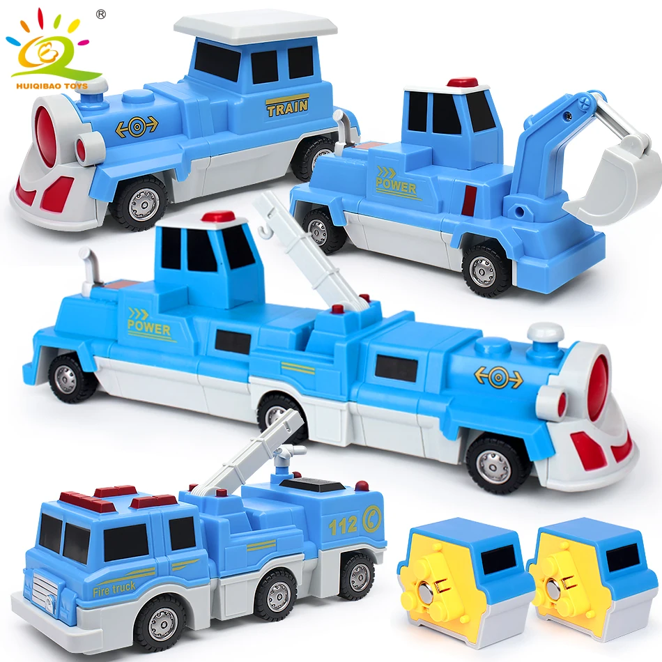 

3PCS Construction Engineering Excavator Magnetic Building Blocks DIY Magic Train Truck Vehicle Set Educational Toys For Children