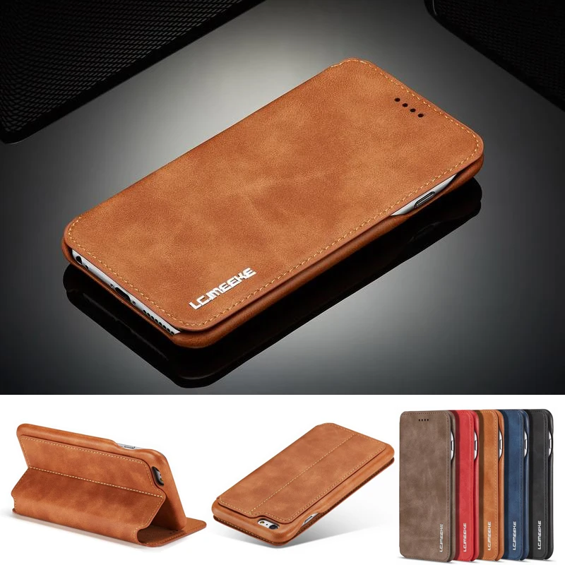 

Real Genuine Leather Case For Samsung S10 S9 S8 Case Flip Wallet Card Holder Stand Cover Case For Samsung s10 s9 s8 Plus Funda