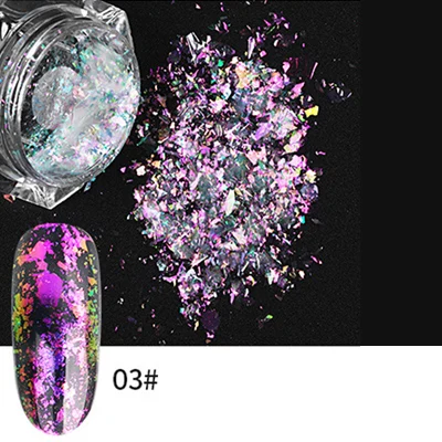 2 мл пигмент для ногтей, порошок, Звездный лазер, блеск, хромированный порошок, зеркальный порошок для дизайна ногтей - Цвет: 03