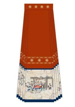 

Chinese Han Classic Style Fabric Dream of the Red Chamber Scenes Painting The Story of the Stone Red Fabric For Dress Costumes