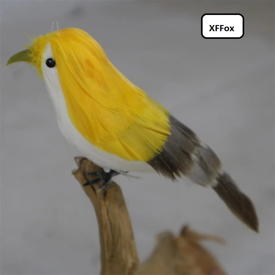 cute simulation yellow&ampgray bird model foam&ampfurs real life small doll gift about 15cm xf1124 | Дом и сад
