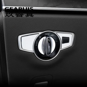 

Car Styling Headlight Switch Buttons Decor Cover Interior Trim Car Sticker For Mercedes Benz GLC C E Class W205 W213 Accessories