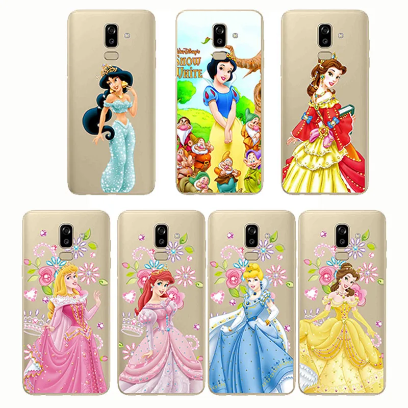

Castle Princess White Snow Prince Cartoon Phone Case Back Cover Silicone Soft for Samsung J7 J8 2018 J7 Plus J6 J5 J4 Plus