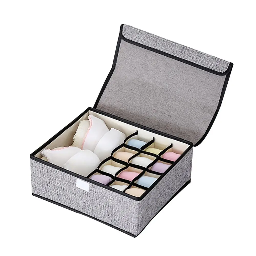 13 Grid Underwear Bra Organizer Storage Box Non-Woven Fabric Folding Case For Bra Socks Underwear Organizer For Storage