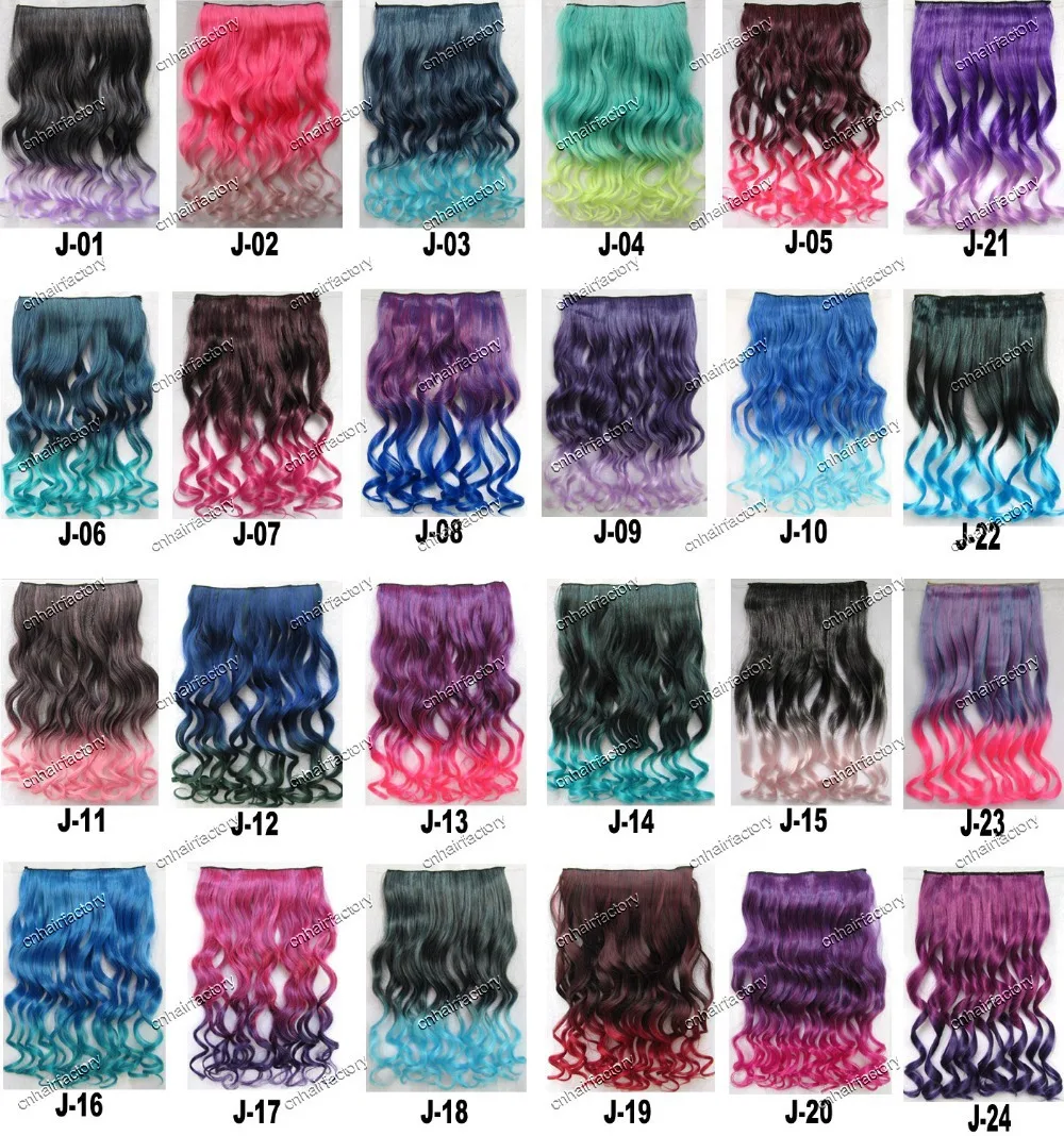 Buy 24Colors Colorful Hair Extension Gradient Curly Hair Colored Hair