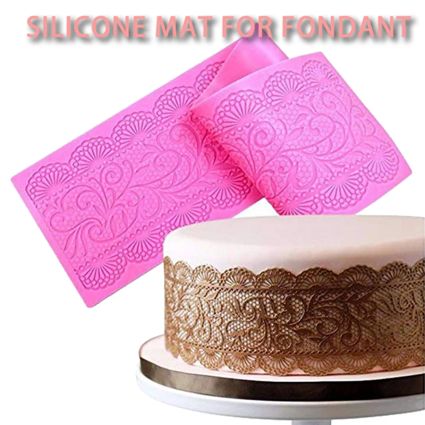 Lace Silicone Mold Mould Sugar Craft Fondant Mat Cake Decorating Baking DG 