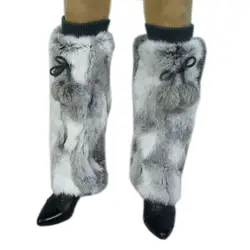 Бесплатная доставка Мода 2017 г. Лидер продаж натуральный кроличий мех гетры для женщин зимой