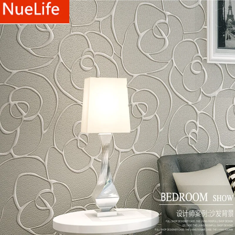 

0.53x10m European Style 3D Rose Pattern Non-woven Wallpaper Wedding Room Bedroom Living Room Sofa TV Background Wallpaper