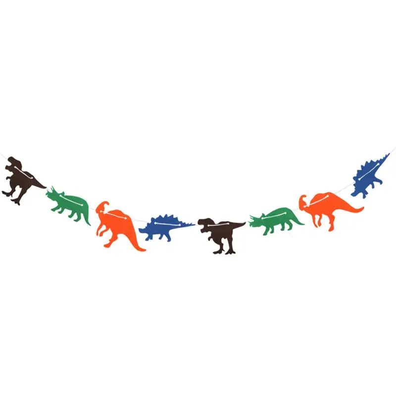 

HOT-3M Cute Non-woven Dinosaur Flag Garland Banner Birthday Party Room Decoration Supplies