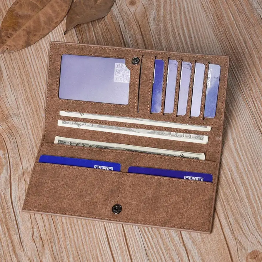 

Molave wallet Mens Men Long Section Bifold Business Leather Wallet Card Coin Wallet Clutch card holder carteira feminina 18Mar23