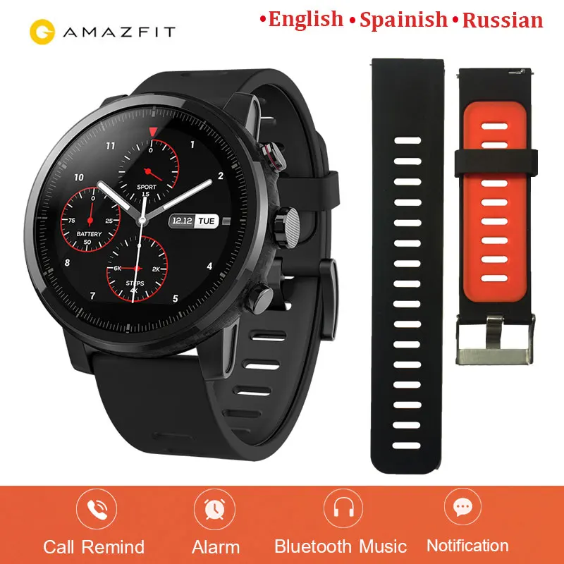 

English Version Huami Amazfit Smart Watch Stratos 2 GPS PPG Heart Rate Monitor 5ATM Waterproof Sports Smartwatch