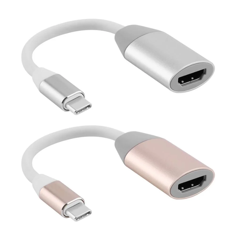 Новый алюминиевый сплав USB-C 3,1 Тип C к HDMI мужчин и женщин поддержка 4 к X 2 конвертер кабель адаптер для Macbook hdtv-компьютер