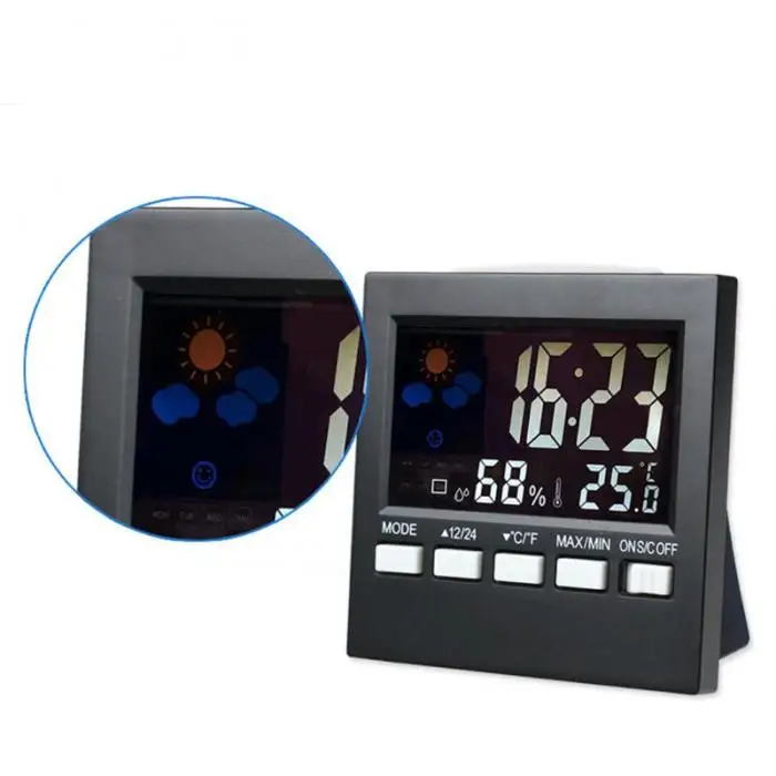 ЖК-дисплей Цифровой термометр гигрометр закрытый электронный Температура измеритель влажности Часы метеорологическая станция UYT магазин