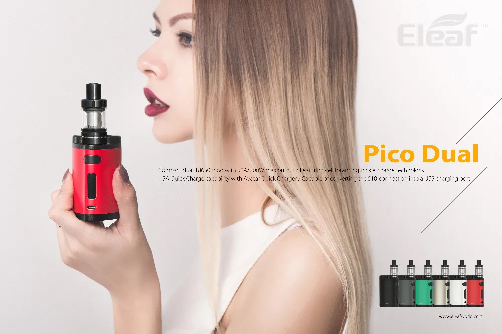 Eleaf istick Pico Dual Kit 2ml MELO III Mini Tank Atomizer and 200W VWTC Pico Dual Box MOD Vaporizer vs iStick Pico 2