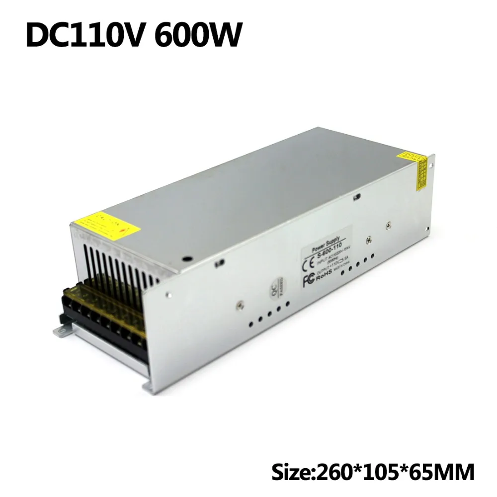 Профессиональный DC110V 5.5A 600 W импульсный источник питания драйвера AC220V к DC110V SMPS для промышленного оборудования машины ЧПУ шагового