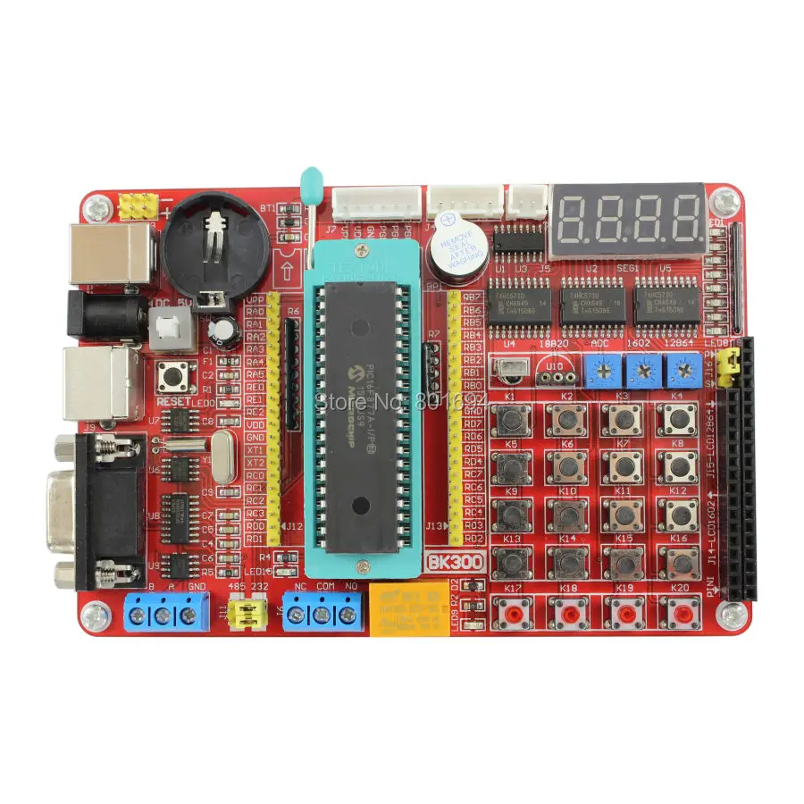 Макетная плата PIC Kit Microchip PIC16F877A Интегральная плата обучения с пультом дистанционного управления